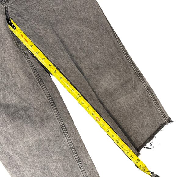 Empyre Stone-Washed Black Denim Cargo Pants with Raw Hems | Size 4 | Tori Jeans - Picture 6 of 6